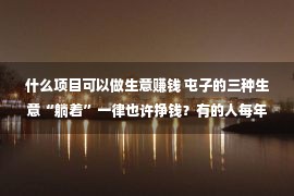 什么项目可以做生意赚钱 屯子的三种生意“躺着”一律也许挣钱？有的人每年挣十万多元钱？