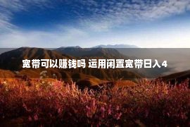 宽带可以赚钱吗 运用闲置宽带日入4