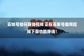 百加号如何赚钱视频 正在百家号美观视频下面也能挣钱！