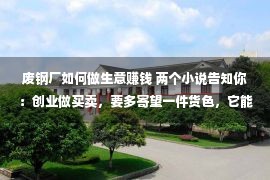 废钢厂如何做生意赚钱 两个小说告知你：创业做买卖，要多寄望一件货色，它能帮你赚大钱