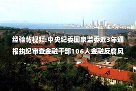 经验帖视频:中央纪委国家监委近3年通报执纪审查金融干部106人金融反腐风暴越刮越猛