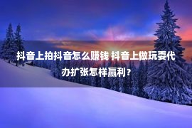 抖音上拍抖音怎么赚钱 抖音上做玩耍代办扩张怎样赢利？