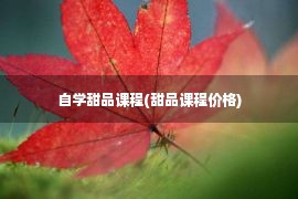 自学甜品课程(甜品课程价格)