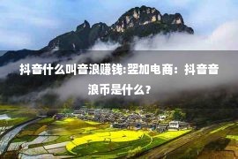 抖音什么叫音浪赚钱:翌加电商：抖音音浪币是什么？