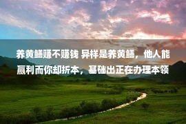 养黄鳝赚不赚钱 异样是养黄鳝，他人能赢利而你却折本，基础出正在办理本领上