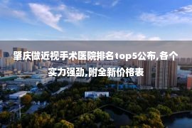 肇庆做近视手术医院排名top5公布,各个实力强劲,附全新价格表