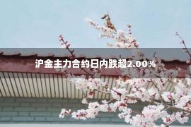 沪金主力合约日内跌超2.00%