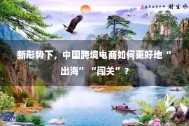 新形势下，中国跨境电商如何更好地“出海”“闯关”？