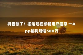 抖音赢了！搬运短视频和用户信息 一App被判赔偿500万