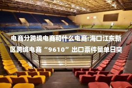 电商分跨境电商和什么电商:海口江东新区跨境电商“9610”出口票件量单日突破2.4万单