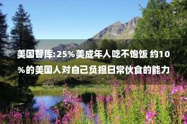 美国智库:25%美成年人吃不饱饭 约10%的美国人对自己负担日常伙食的能力感到担忧