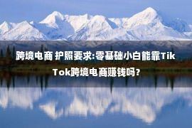 跨境电商 护照要求:零基础小白能靠TikTok跨境电商赚钱吗？