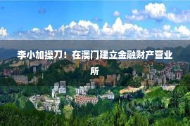 李小加操刀！在澳门建立金融财产营业所