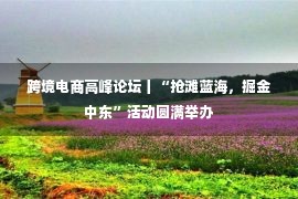 跨境电商高峰论坛丨“抢滩蓝海，掘金中东”活动圆满举办