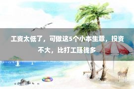 工资太低了，可做这5个小本生意，投资不大，比打工赚钱多