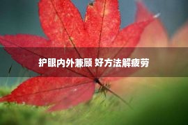 护眼内外兼顾 好方法解疲劳