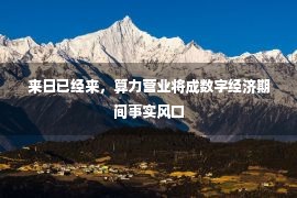 来日已经来，算力营业将成数字经济期间事实风口