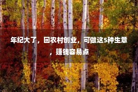 年纪大了，回农村创业，可做这5种生意，赚钱容易点