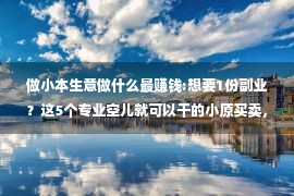 做小本生意做什么最赚钱:想要1份副业？这5个专业空儿就可以干的小原买卖，恳求保藏！