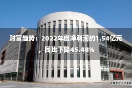 财富趋势：2022年度净利润约1.54亿元，同比下降45.48%