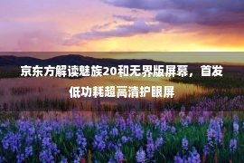 京东方解读魅族20和无界版屏幕，首发低功耗超高清护眼屏