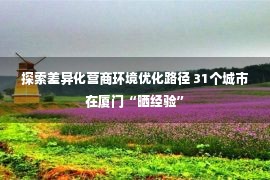 探索差异化营商环境优化路径 31个城市在厦门“晒经验”