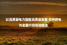 以高质量电力赋能高质量发展 苏州供电为全国介绍经验做法