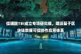 信通院TBI成立专项研究组，建设基于区块链数据可信协作应用体系