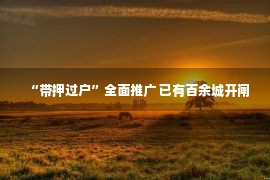 “带押过户”全面推广 已有百余城开闸