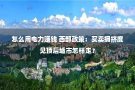 怎么用电力赚钱 西部政策：买卖拥挤度见顶后墟市怎样走？