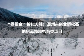 “零租金”拎包入驻！潮州市创业孵化基地招募跨境电商类项目