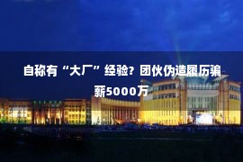 自称有“大厂”经验？团伙伪造履历骗薪5000万