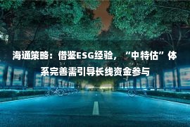 海通策略：借鉴ESG经验，“中特估”体系完善需引导长线资金参与