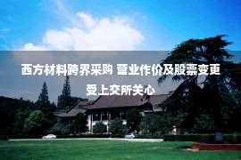 西方材料跨界采购 营业作价及股票变更受上交所关心