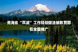 青海省“双减”工作经验做法被教育部在全国推广