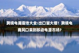 跨境电商雷池大全:出口量大增！跨境电商风口来到移动电源市场？