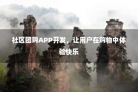 社区团购APP开发，让用户在购物中体验快乐