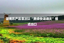 湖南农产品首次以“跨境快速通关”模式出口