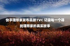 快手理想家发布品牌TVC 记录每一个寻找理想家的真实故事