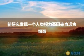 新研究发现一个人类视力基因来自远古细菌