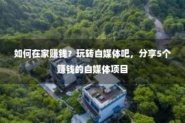 如何在家赚钱？玩转自媒体吧，分享5个赚钱的自媒体项目