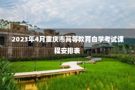 2023年4月重庆市高等教育自学考试课程安排表