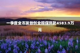 一季度全市发放创业担保贷款4583.9万元