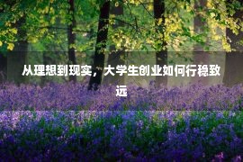 从理想到现实，大学生创业如何行稳致远