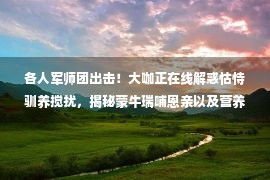 各人军师团出击！大咖正在线解惑怙恃驯养搅扰，揭秘蒙牛瑞哺恩亲以及营养