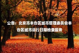 公告：北京市丰台区城市管理委员会丰台区城市运行日常检查服务