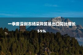 一季度深圳市场采购贸易出口同比增长59%