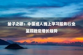 量子之歌：中国成人线上学习服务行业呈现稳定增长趋势