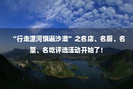 “行走漯河馔遍沙澧”之名店、名厨、名菜、名吃评选活动开始了！