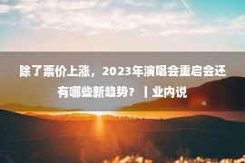 除了票价上涨，2023年演唱会重启会还有哪些新趋势？丨业内说